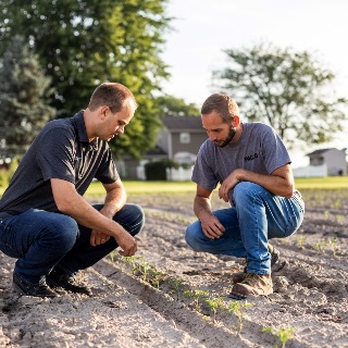 Farm Credit Mid-America financial officer explains agricultural credit decision factors to a customer