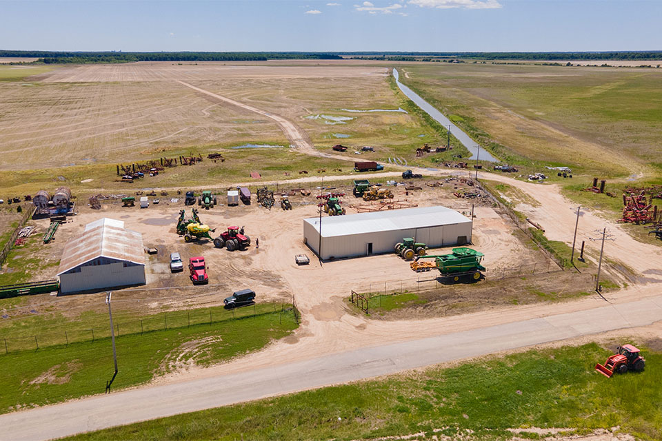 Arial shot of farm financed by Farm Credit Mid-America.