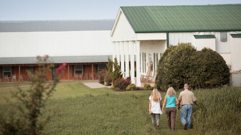 Three people walking.