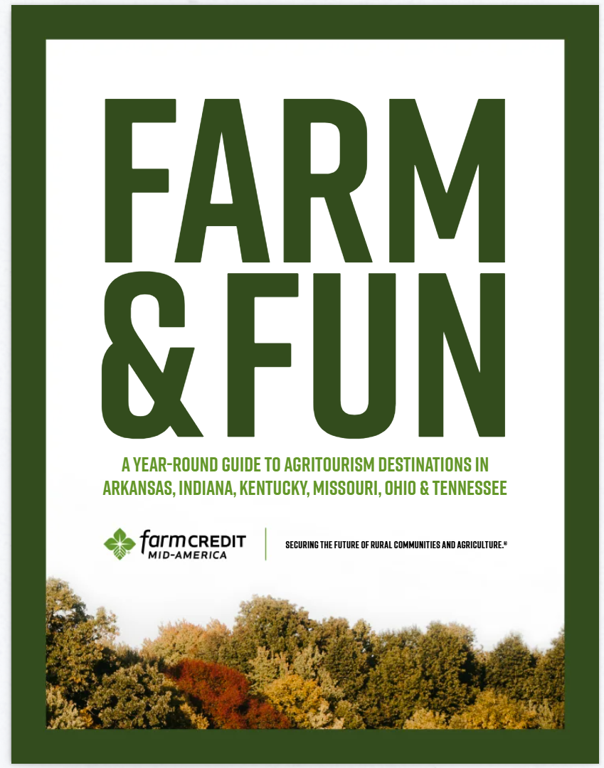 Cover page of agritourism guide showing fall foliage.
