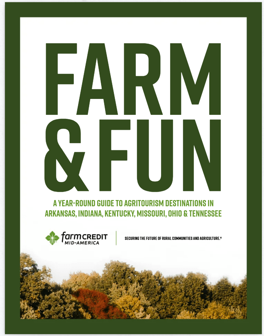 Cover page of agritourism guide showing fall foliage.