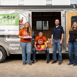 Trailer of donated food