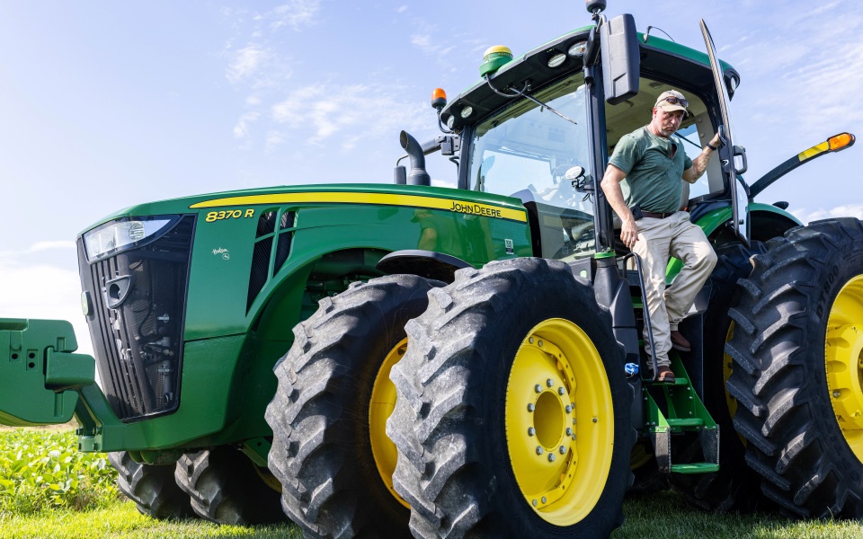 Tractor and farm equipment financed through Farm Credit Mid-America.