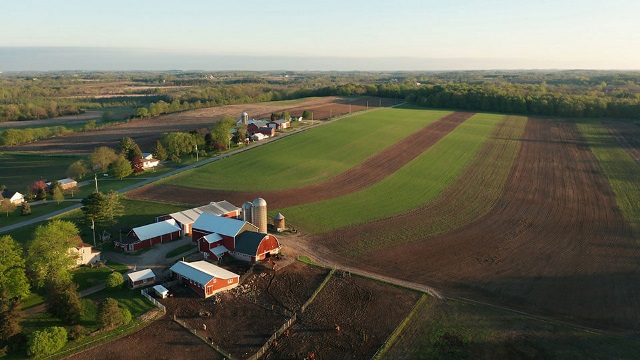 Aerial farm view