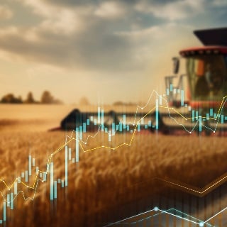 Chart in front of combine