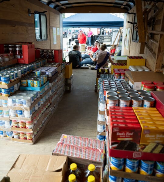 Trailer filled with food to fight hunger
