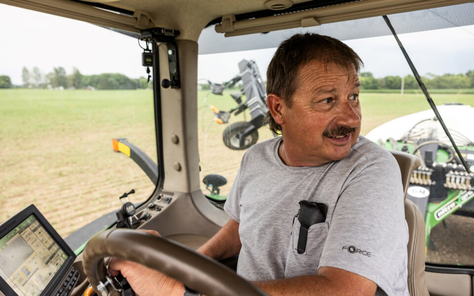 Man driving a tractor