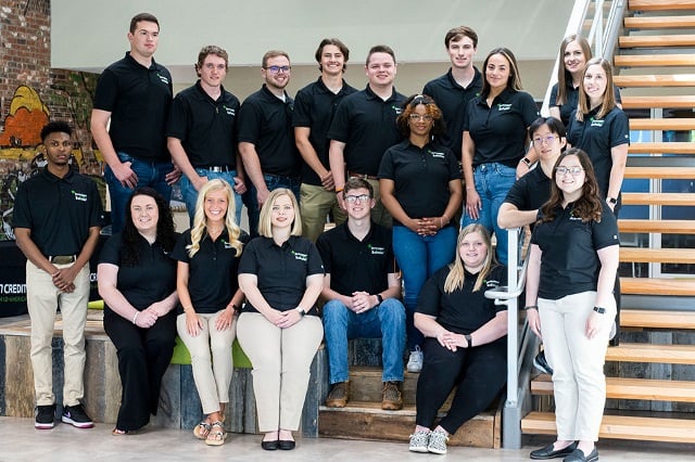 Group of young farmers pose for a photo at Farm Credit Mid-America