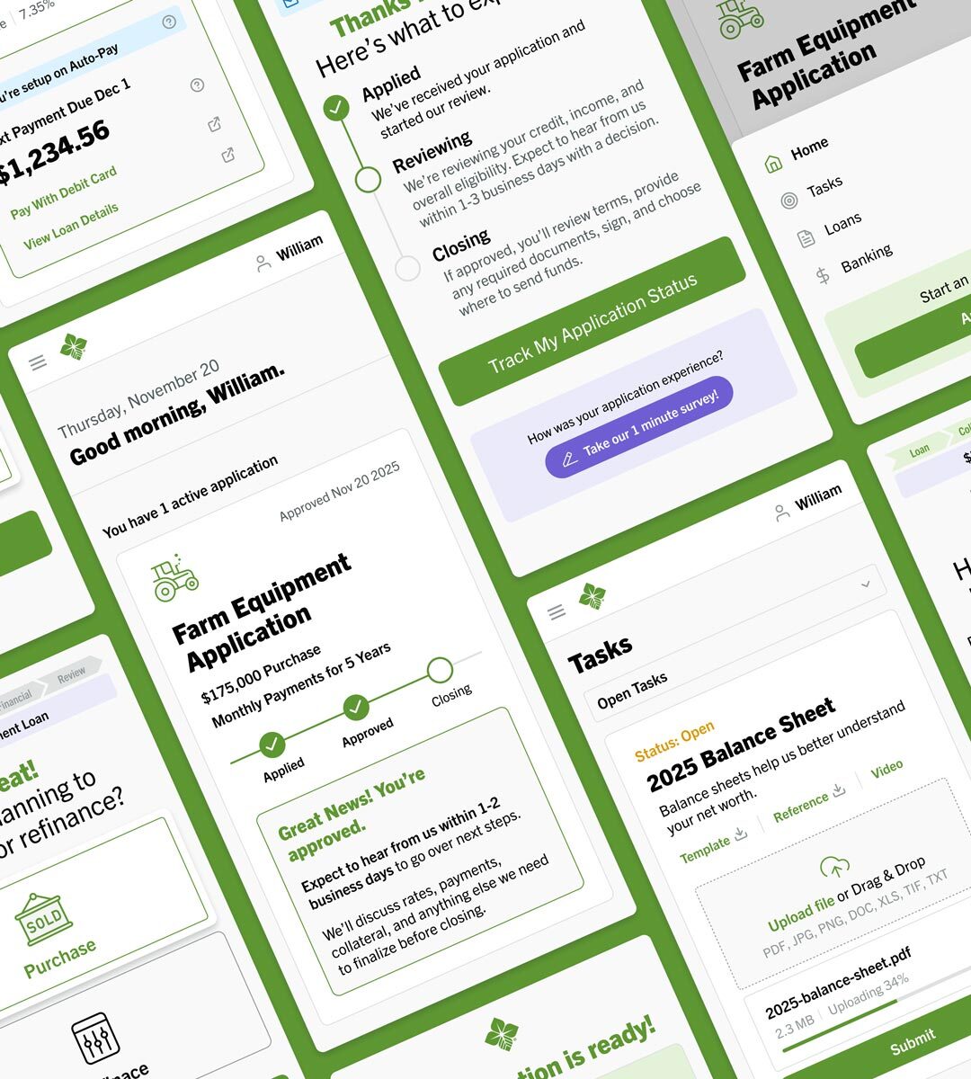 Mosaic of screenshots from myAccount