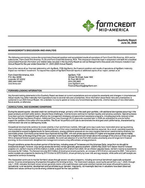 Farm Credit Mid-America 2026 Q2 Quarterly Report